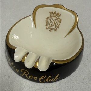 Eden Roc Club Ashtray with Gold Accents